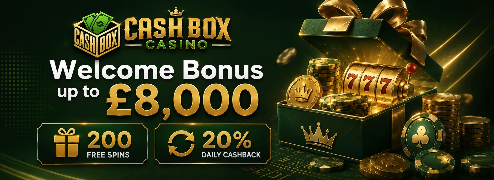 £8,000 and 200 free spins